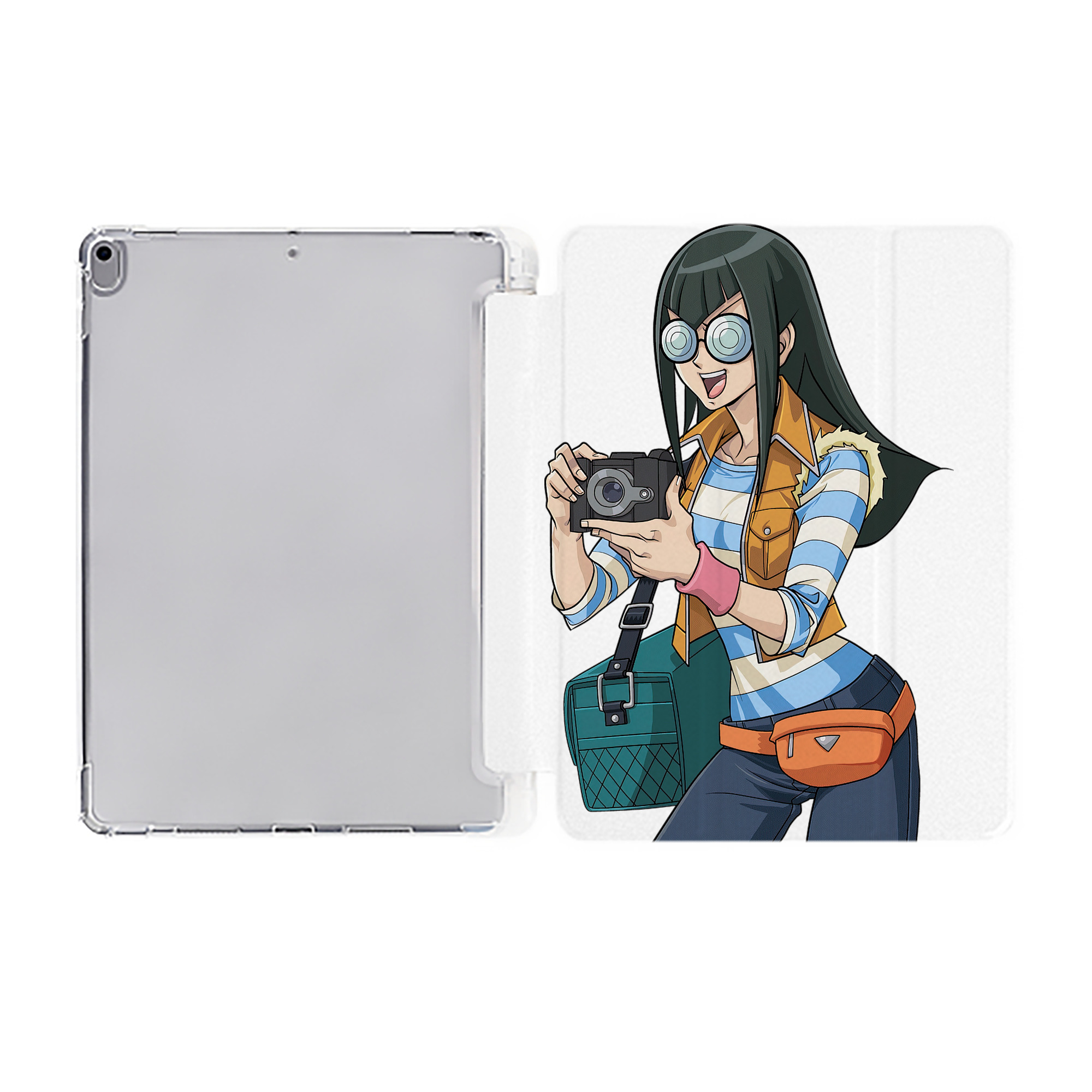 （画像用） 遊☆戯☆王 Yu-Gi-Oh! IPad ケース ペン収納付き 三つ折りスタンド PUレザー×シリコン 対応機種9.5/10.5/10.9インチ